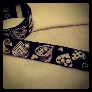 Black and White heart design belt
